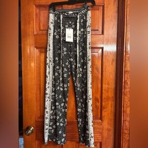 Hale Bob Black and White Floral Pants